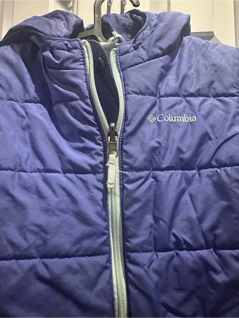 Columbia Girls' reversible Puffer Jacket in Purple - 3T toddler